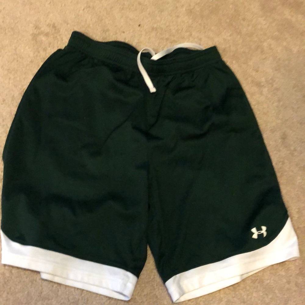 Green soccer shorts